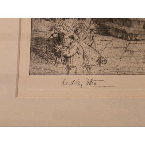 377 - Hedley Fitton (1859–1929), Winchester Cross — Original Pencil-Signed Etching, First State, with Robe... 