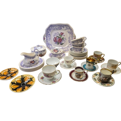 363 - A mixed group of ceramics including a Copeland “Mayflower” pattern part service (cups, saucers, plat... 