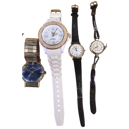 7 - Collection of Vintage and Later Wristwatches including Memostar Mechanical Alarm, Seiko Solar, Ice-W... 