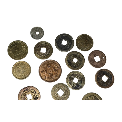 38 - Collection of Oriental Coins, Predominantly Chinese and Japanese. Comprising various cast copper-all... 