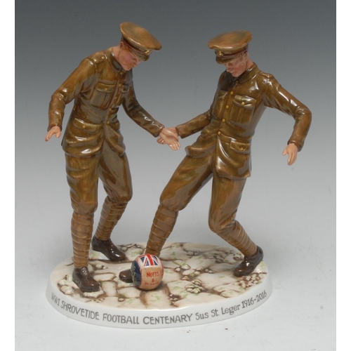 137 - A Royal Doulton limited edition figure, Shrovetide Tommies 1916, designed by Neil Faulkener, 23cm hi... 