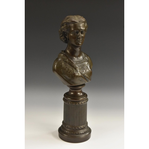 1941 - F M Miller, after, a dark patinated bronze, bust of Princess Alexandra of Denmark to  commemorates h... 