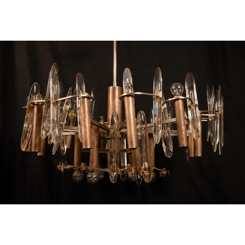 1963 - Modern Design - a 'mid-century' twelve light ceiling electrolier, 105cm high