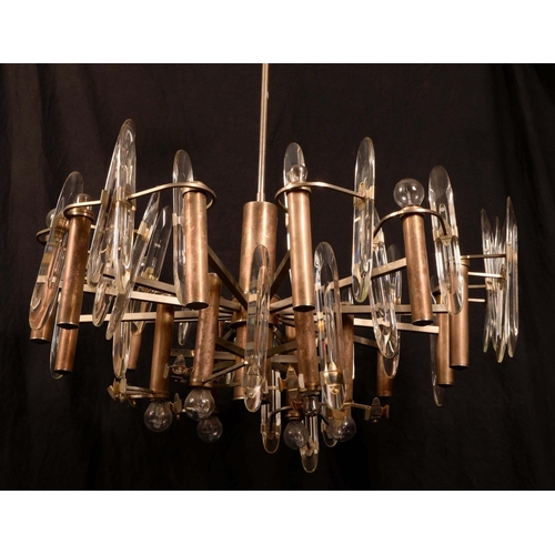 1963 - Modern Design - a 'mid-century' twelve light ceiling electrolier, 105cm high