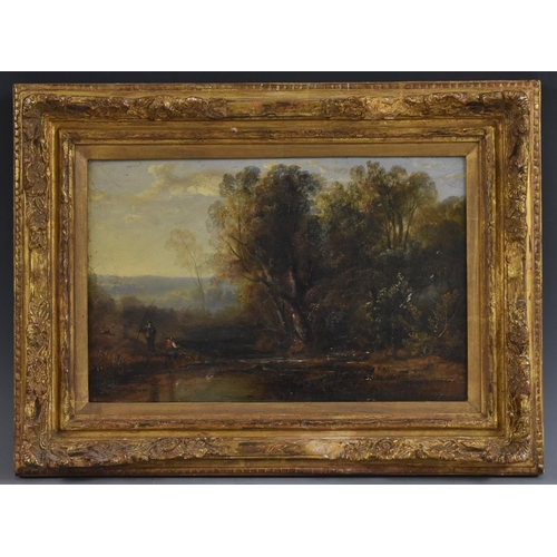 520 - English School (19th century)  The Fisherman's Friend oil on millboard, 21cm x 31.5cm