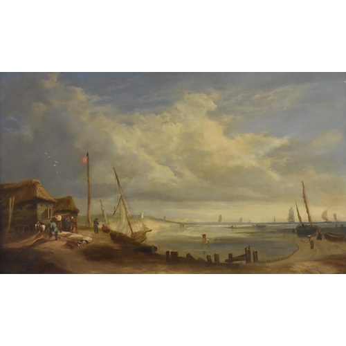 524 - English School (19th century) Coastal Cove oil on canvas, 62cm x 105cm