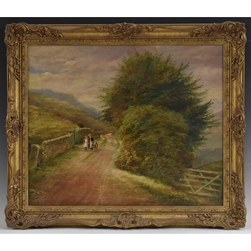 527 - English School (19th century) The Long Walk Home oil on canvas, 50cm x 59cm