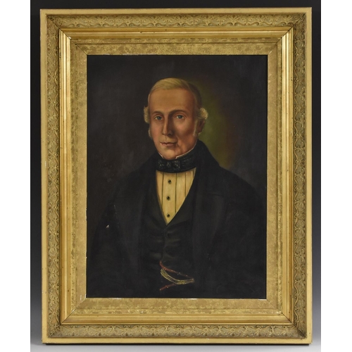 539 - English School (mid 19th century) Portrait of Mr Chapman,. half length oil on canvas,  60cm x 44cm