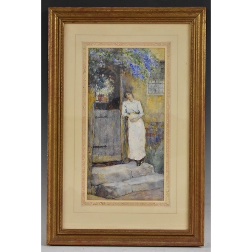 605 - English School (early 20th century) Sally in Our Alley inscribed and indistinctly signed, watercolou... 