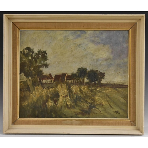 614 - Robert Hope, F.S.A. (Scottish, 1869-1936) Near Nantwich, Cheshire  signed, inscribed to verso, oil o... 