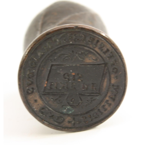 3129 - A Continental brown-patinated bronze seal, probably Italian, the circular matrix inscribed: Lime Re ... 