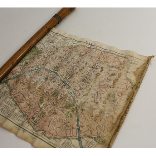 3178 - A late 19th century gentleman's novelty cartographic walking stick, the upper section of the cane en... 