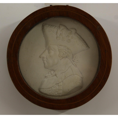 3230 - A plaster portrait intaglio impression, of Marie-Joseph Paul Yves Roch Gilbert du Motier, Marquis de... 