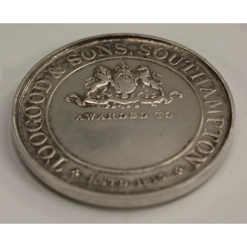 3272 - Agriculture and Horticulture - a silver coloured metal medallion, Toogood & Sons, Southampton, For E... 