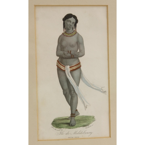 3386 - John Chapman, by, Johan Eberhard Ihle, after, The Senegal Negro Female, coloured engraving, 19.5cm x... 