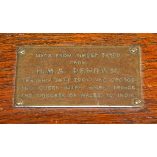 3390 - Maritime Salvage - an early 20th century book stand, applied with a plaque inscribed Made From Timbe... 