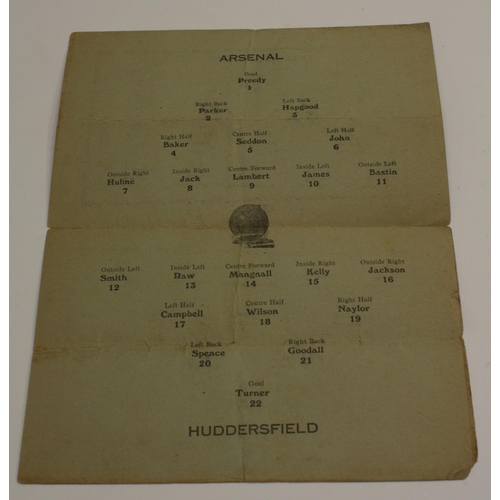 3419 - Sport - Football  - FA Cup Final Saturday April 26th (1930), Arsenal V Huddersfield players programm... 