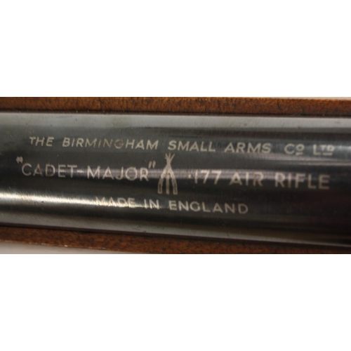 3474 - A BSA Cadet Major .177 calibre air rifle, 46.5cm sighted barrel, walnut stock, serial no. 6A 71604, ... 