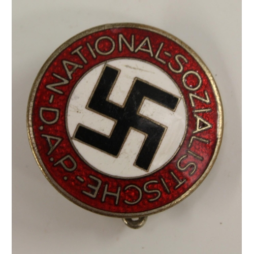 3503 - Nazism - a collection of Nazi German Third Reich badges and insignia, including an enamel NSDAP part... 