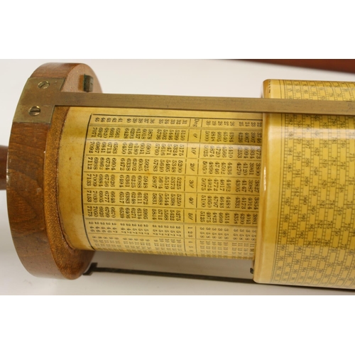 3578 - A Stanley Fuller's calculator, brass and wooden fittings, 43cm long, mahogany case