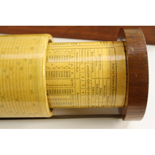 3578 - A Stanley Fuller's calculator, brass and wooden fittings, 43cm long, mahogany case