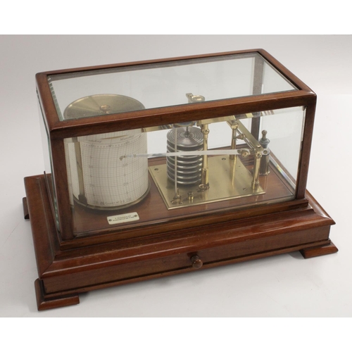 3580 - A Victorian walnut eight-bellow barograph, by F Dobson, Newcastle-on-Tyne, bevelled glazed case encl... 