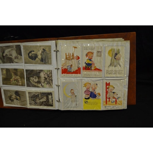 355 - Postcards - Mabel Lucie Attwell - a comprehensive album of original examples including 124 examples;... 