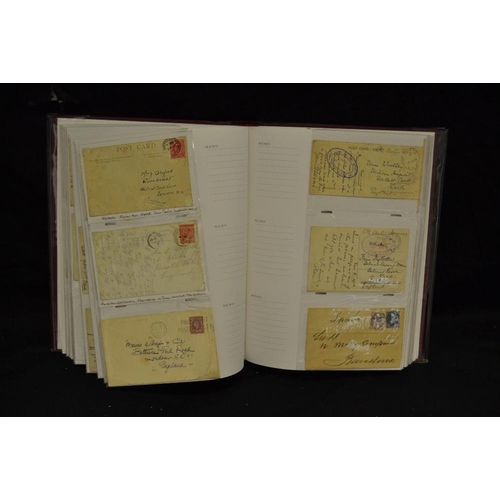 375 - Postal History - an interesting album of mainly Edwardian postcards and post marks on envelopes incl... 