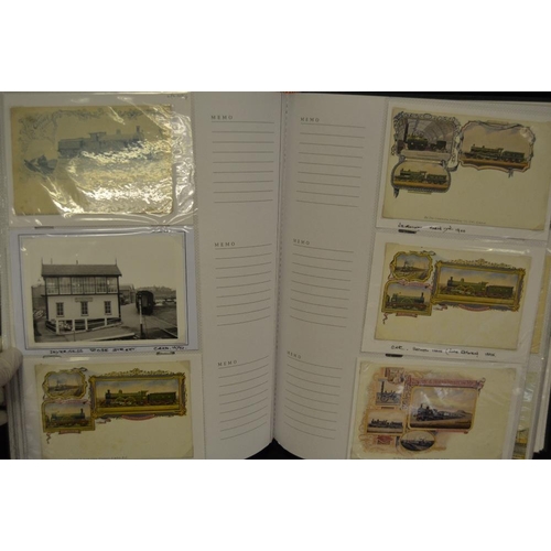 380 - Postcards - Railway and Maritime Interest - a comprehensive album of mainly early to mid 20th centur... 