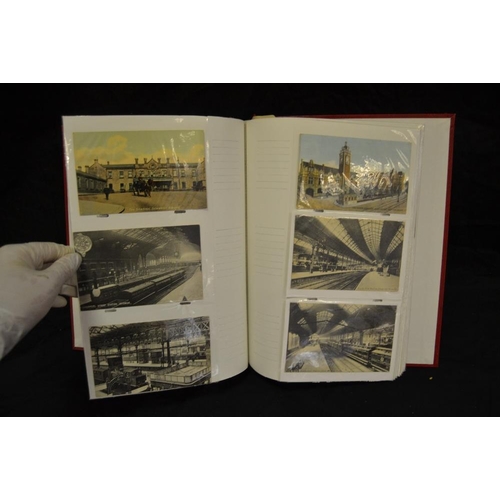 383 - Postcards & photograph album - railway interest early 20th century and later examples of stations ma... 