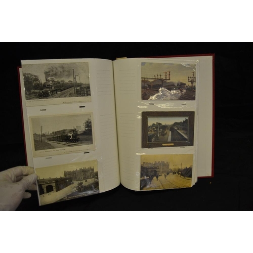 383 - Postcards & photograph album - railway interest early 20th century and later examples of stations ma... 