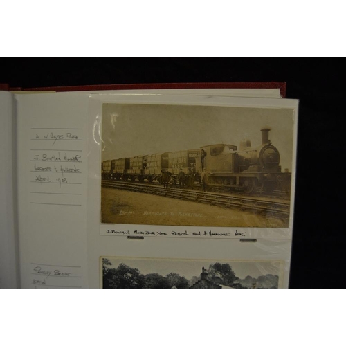 383 - Postcards & photograph album - railway interest early 20th century and later examples of stations ma... 