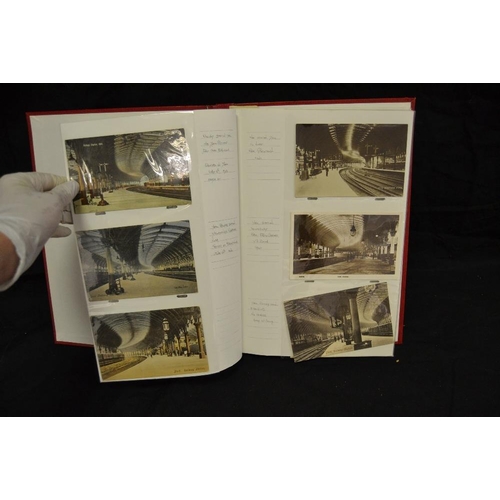 383 - Postcards & photograph album - railway interest early 20th century and later examples of stations ma... 