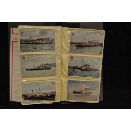 384 - Postcards - Maritime - an album of Transatlantic liners including S.S.Magic, S.S. Anglia, S.S. Scoti... 