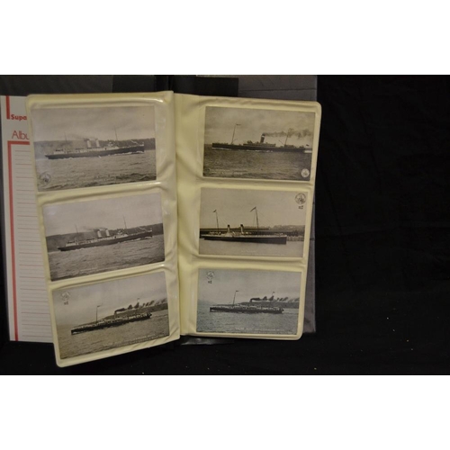 384 - Postcards - Maritime - an album of Transatlantic liners including S.S.Magic, S.S. Anglia, S.S. Scoti... 