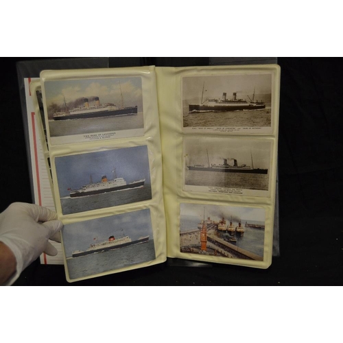 384 - Postcards - Maritime - an album of Transatlantic liners including S.S.Magic, S.S. Anglia, S.S. Scoti... 