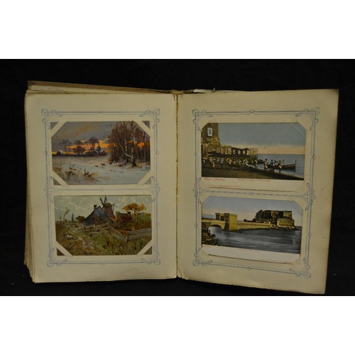 388 - Postcards - Travel - an early 20th century album of mainly Continental travel examples including eru... 