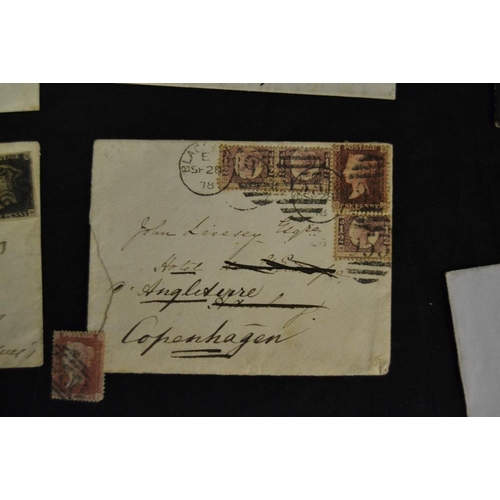 395 - Philately - interesting Victorian and later examples including a penny black,used with Maltese Cross... 