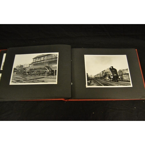 418 - Railway interest - an interesting photograph album of period images and postcards of steam locomotiv... 