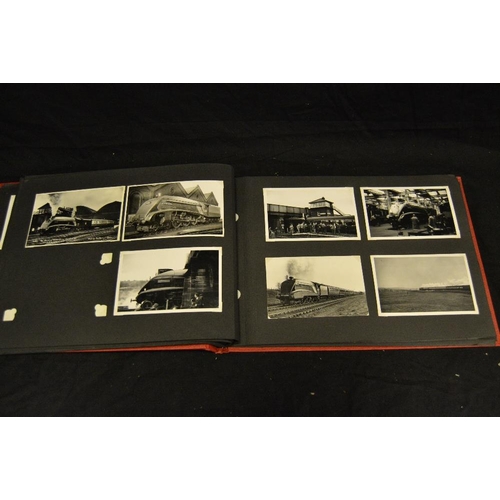 418 - Railway interest - an interesting photograph album of period images and postcards of steam locomotiv... 