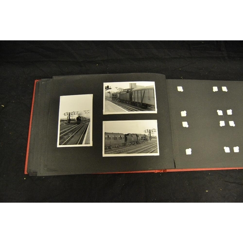 418 - Railway interest - an interesting photograph album of period images and postcards of steam locomotiv... 