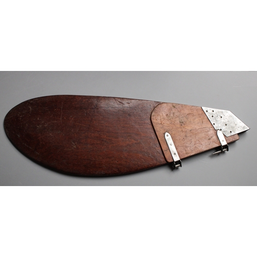 3080A - Marine Salvage - a mid 20th century hardwood sailboat rudder, 105.5cm high