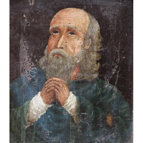 263 - Continental School (19th century) A Bearded Saint oil on panel, 18cm x 15cm