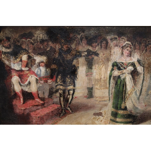 277 - English School (19th century) The King's Favour oil on board, 24.5cm x 37.5cm