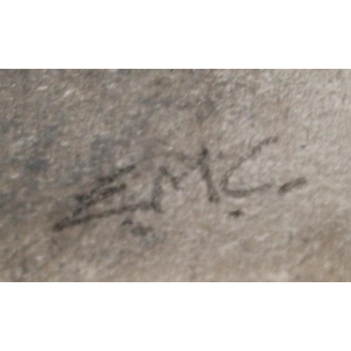 281 - English School (20th century) Study of a Cat signed with initials E.M.C, pastel, 27cm x 27.5cm