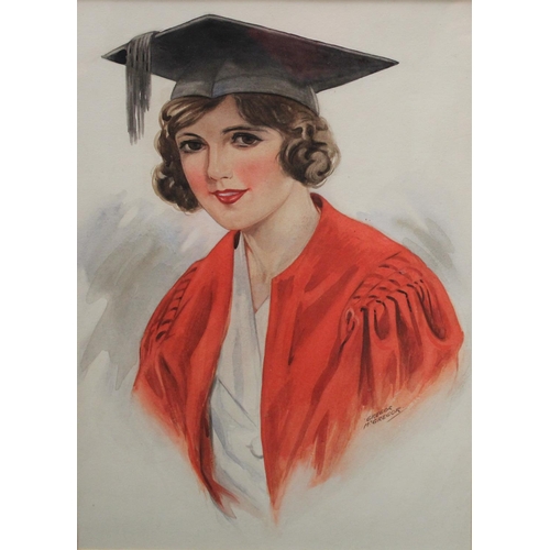 287 - Gregor McGregor The Graduate signed, watercolour, 40.5cm x 29.5cm