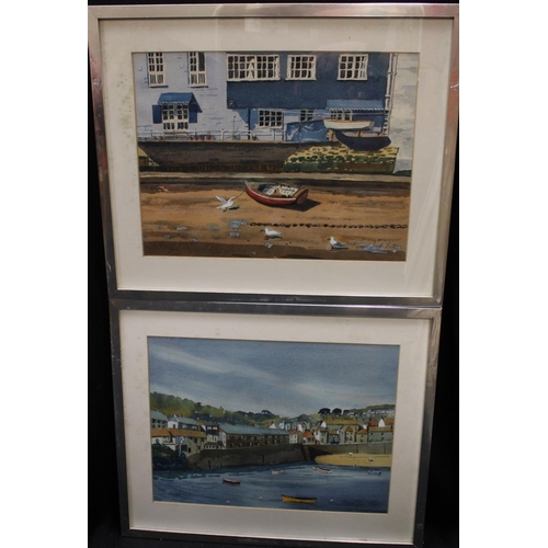 307 - Ronald Scott Thorn A pair, Polperro, Low Tide and Mousehole Harbour signed, watercolour, 29.5cm x 39... 