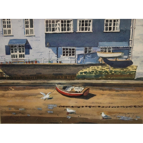 307 - Ronald Scott Thorn A pair, Polperro, Low Tide and Mousehole Harbour signed, watercolour, 29.5cm x 39... 