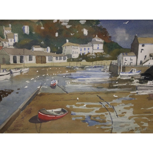 308 - Ronald Scott Thorn A pair, Polperro, Small Boats and Mid-Tide signed, watercolour, 30cm x 40cm