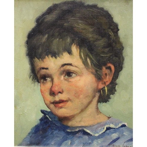 310 - T Brandsma Portrait of a Young Boy signed, oil on canvas, 29cm x 24cm